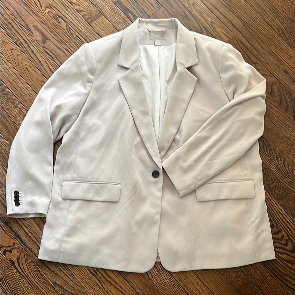 H&M Classic Cream Women's Blazer, Size XXL